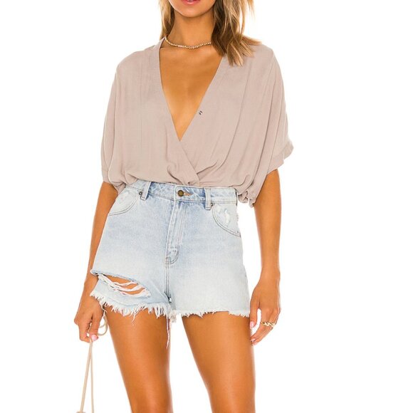 Bobi Beach crepe top, Tan, Med - Picture 1 of 12